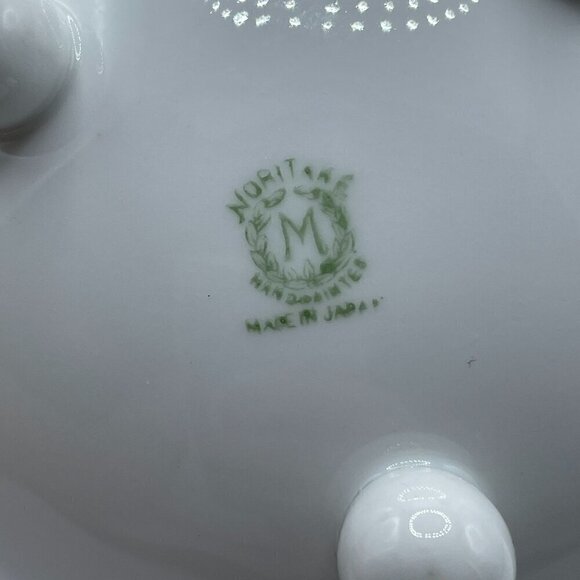 Vintage Azalea Floral Whipped Cream Bowl with Ladle Noritake Japan Hand Painted - Picture 8 of 10